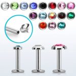 Jewelled Labret Jet 8mm x 4mm